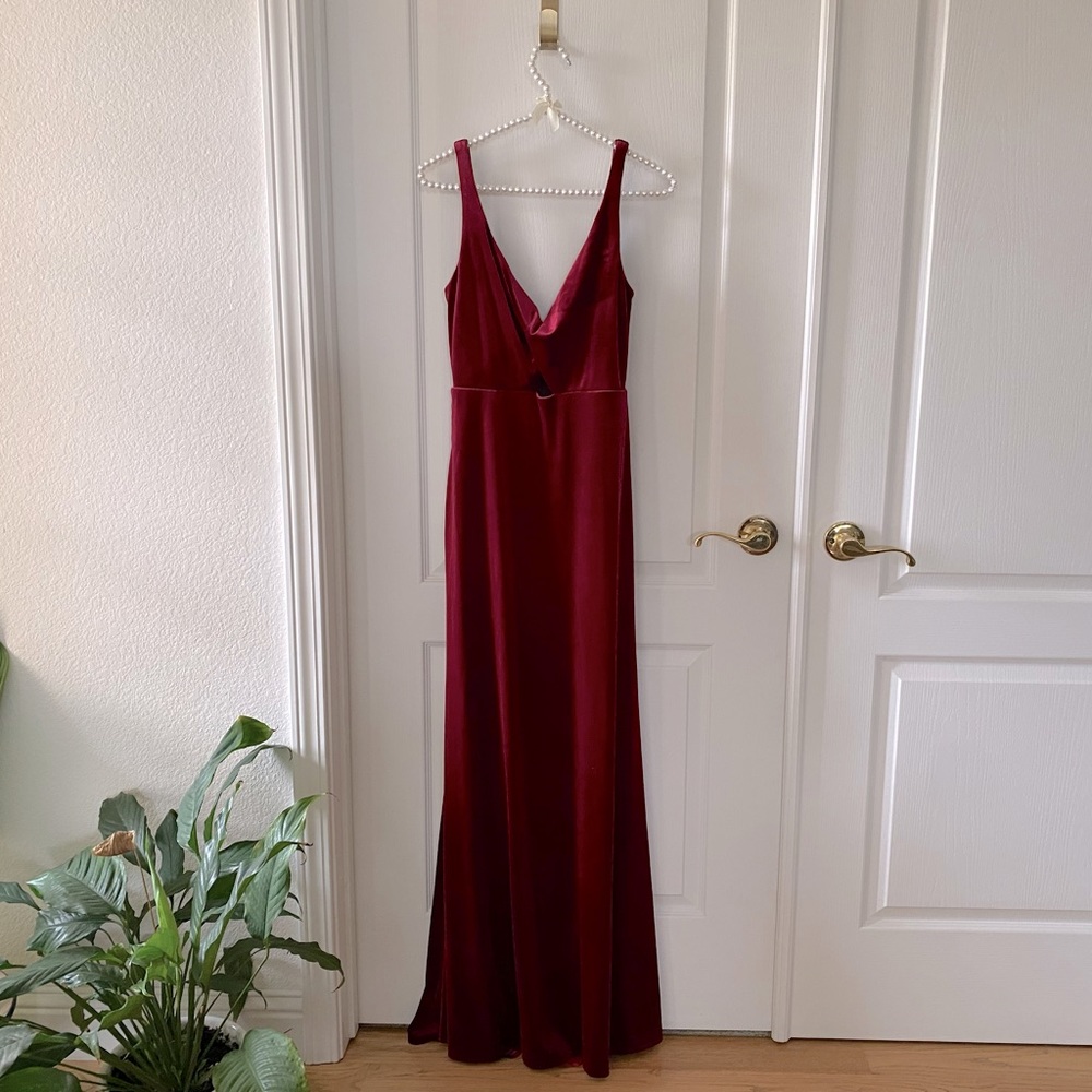 Red Velvet Maxi Dress - Picture 1 of 8